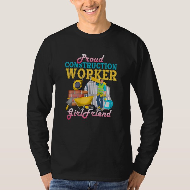 Camiseta Womens Proud Construction Worker Girlfriend (Anverso)