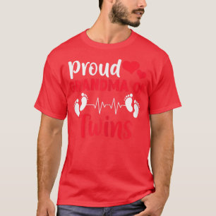 Camiseta Womens Proud Grandma Of Twins Pregnancy Announceme