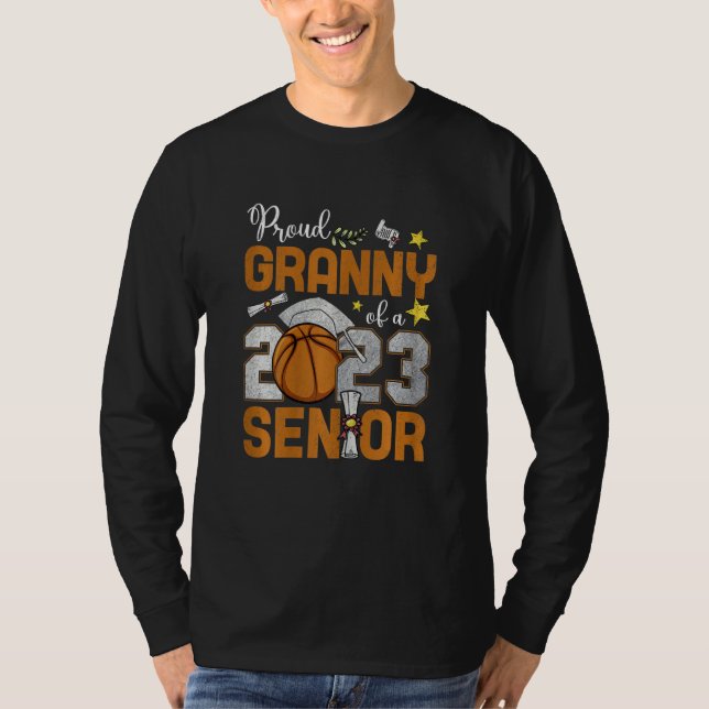Camiseta Womens Proud Granny Of A 2023 Senior Basketball Gr (Anverso)