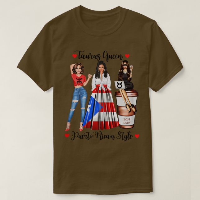 Camiseta Womens Puerto Rico Taurus Queen April May Birthday (Diseño del anverso)