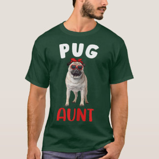 Camiseta Womens Pug Aunt Auntie Pug Dog Lover Owner Funny M