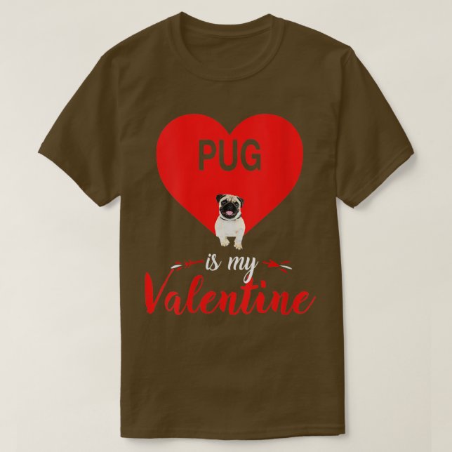 Camiseta Womens Pug Is My Valentine Costumes Gift Lovers  (Diseño del anverso)