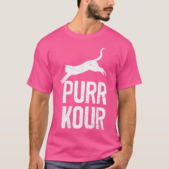 Camiseta Womens Purrkour Funny Jumping Cats Parkour Gear (Anverso)