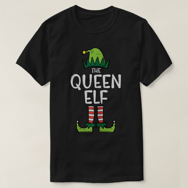Camiseta Womens Queen Elf Xmas PJs Matching Christmas Pajam (Diseño del anverso)