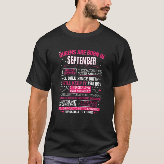 Camiseta Womens Queens Are Born In September (Anverso)
