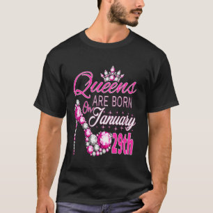 Camiseta Womens Queens Are Born On January 29th A Queen Was