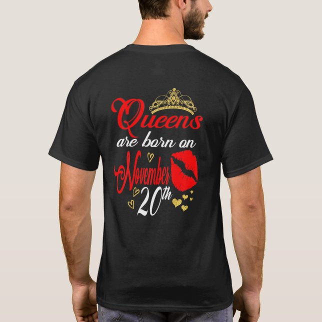 Camiseta Womens Queens Are Born On November 20th Scorpio Bi (Reverso)