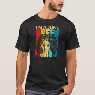 Camiseta Womens Queens  June Birthday Black Women Afro Amer