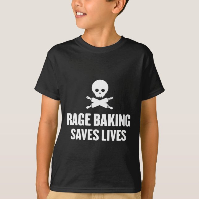 Camiseta Womens Rage Baking Saves Live Skull Funny Baker Co (Anverso)
