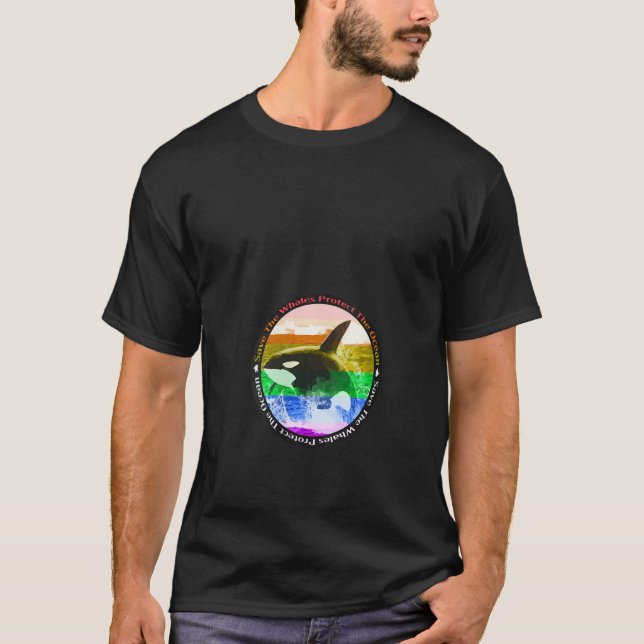 Camiseta Womens Rainbow Orca Killer Whale Earth Activist Ma (Anverso)