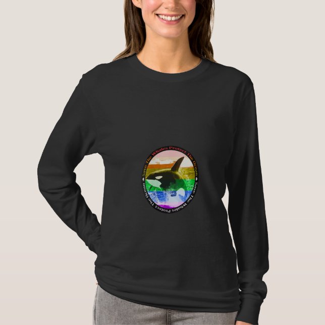 Camiseta Womens Rainbow Orca Killer Whale Earth Activist Ma (Anverso)