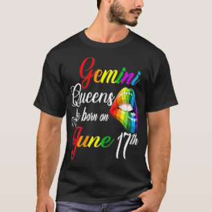 Camiseta Womens Rainbow Queens Are Born On June 17th Gemini