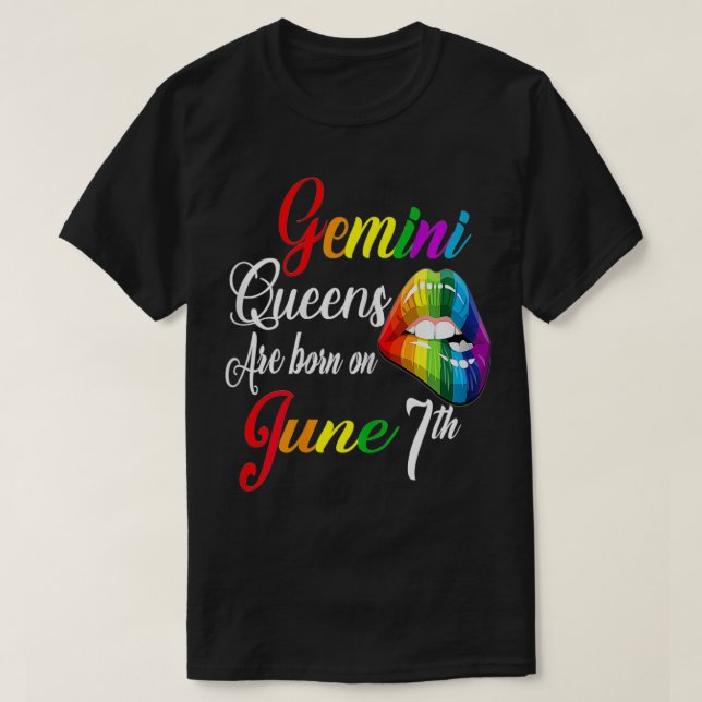 Camiseta Womens Rainbow Queens Are Born On June 7th Gemini  (Diseño del anverso)