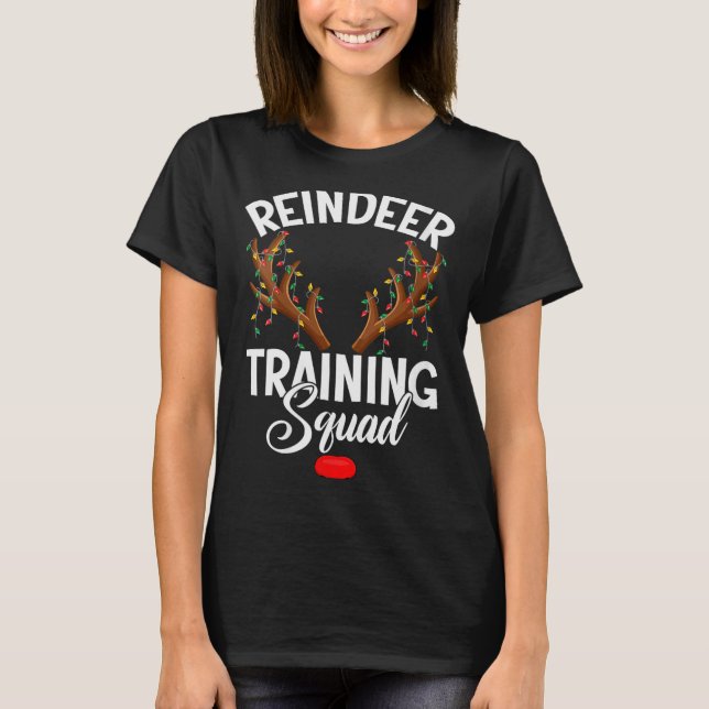 Camiseta Womens Reindeer Training Squad Team Running Family (Anverso)