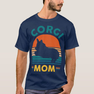 Camiseta Womens Retro Corgi Mom Dog Mother Pet Owner Vintag
