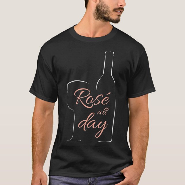 Camiseta Womens Rose All Day Elegant Connoisseur Wine Lover (Anverso)