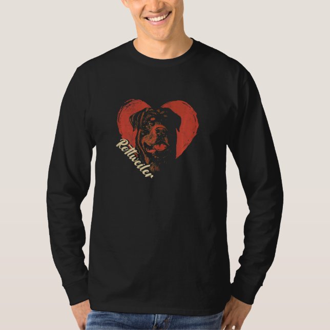 Camiseta Womens Rottweiler Heart  Dog Owner  Rottie   (Anverso)