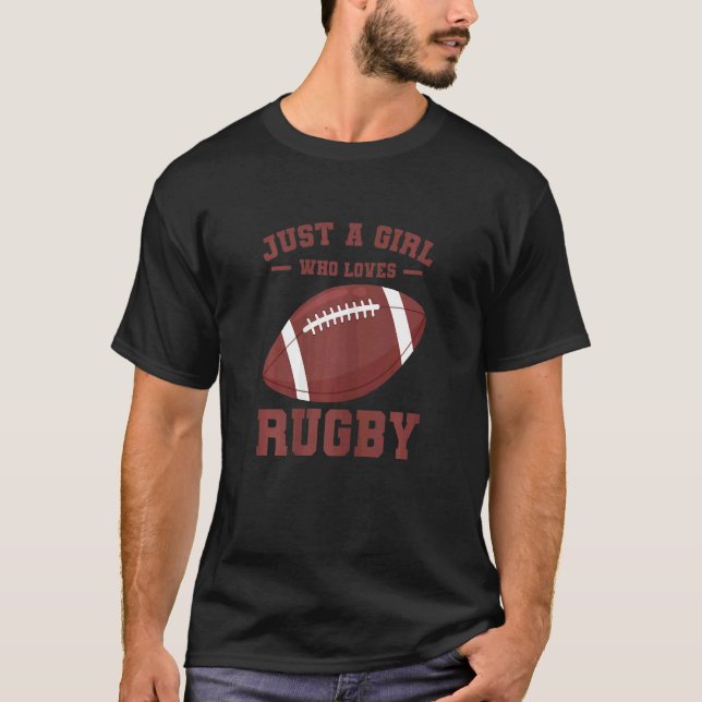 Camiseta Womens Rugby Player   Rugbys Just A Girl Who Loves (Anverso)