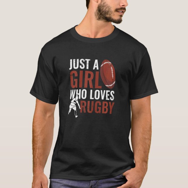 Camiseta Womens   Rugbys Just A Girl Who Loves Rugby Rugger (Anverso)