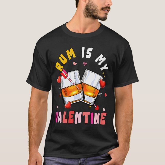 Camiseta Women's Rum Is My Valentine Hearts Matching Drinke (Anverso)