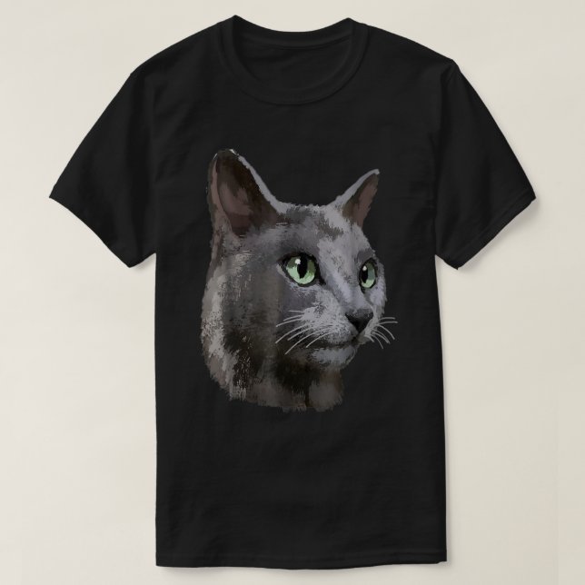 Camiseta Womens Russian Blue Cat Tee Tees VNeck  (Diseño del anverso)