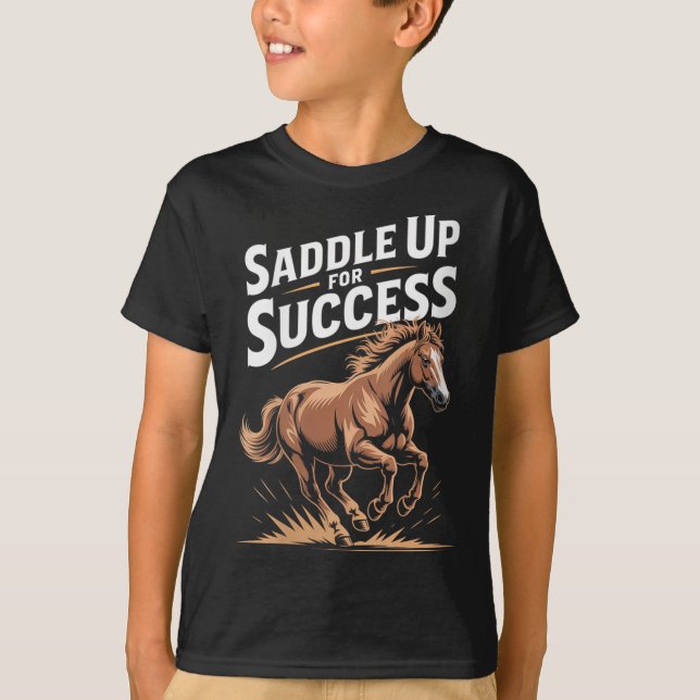 Camiseta Womens Saddle Up For Success Motivational Horse Ri (Anverso)
