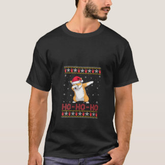 Camiseta Womens Santa Hat Dabbing Welsh Corgi Ho Ho Ho Funn