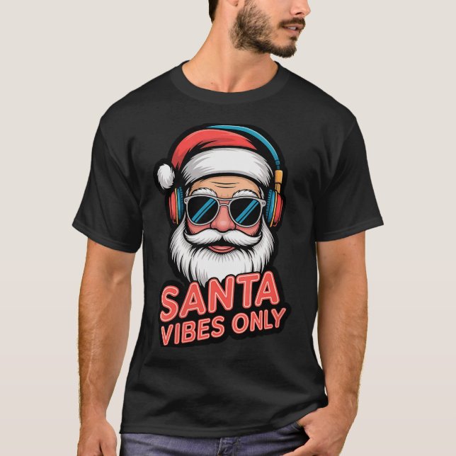 Camiseta Womens Santa Vibes Only Funny P Culture Christmas  (Anverso)