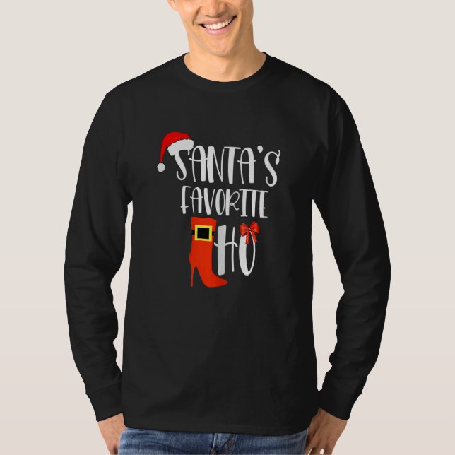 Camiseta Womens Santa's Favorite Ho  Inappropriate Christma (Anverso)