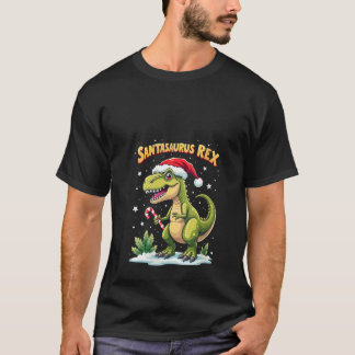 Camiseta Womens Santasaurus Rex Funny Dinosaur xmas Santa H