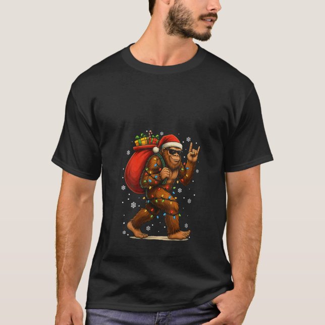 Camiseta Womens Sasquatch Believe Funny Santa Bigfoot Chris (Anverso)