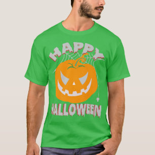 Camiseta Womens Scary Halloween design broom engraved pumpk