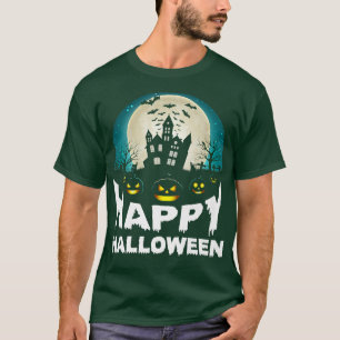 Camiseta Womens Scary Halloween design broom engraved pumpk