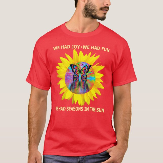 Camiseta Womens Seasons in the Sun Retro 70s Lyrics Butterf (Anverso)