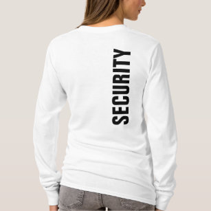 Camiseta Womens Security T-Shirt Front Back Print White