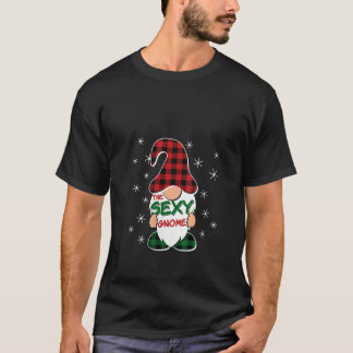 Camiseta Womens Sexy Gnome Buffalo Plaid Matching Family Ch