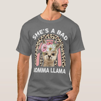 Camiseta Womens Shes a Bad Momma Llama Mothers Day Gifts Ma