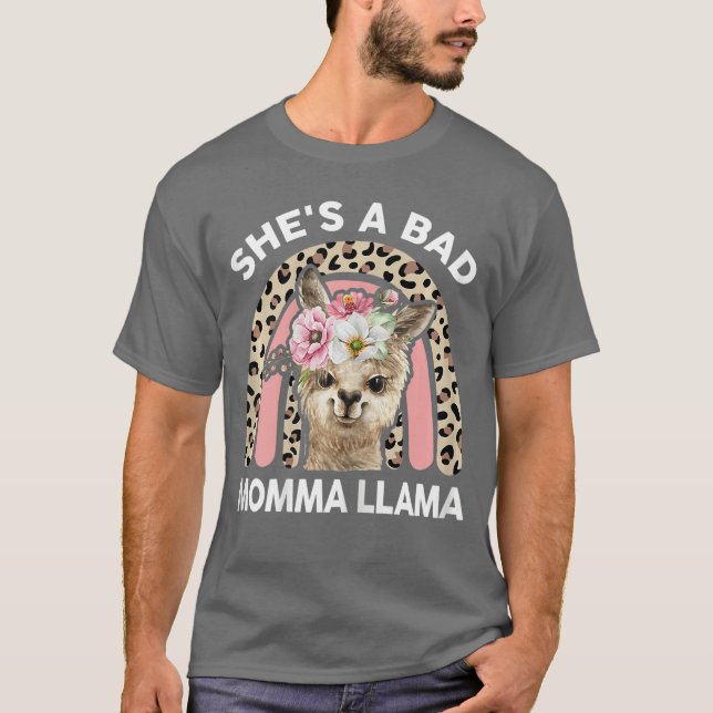 Camiseta Womens Shes a Bad Momma Llama Mothers Day Gifts Ma (Anverso)