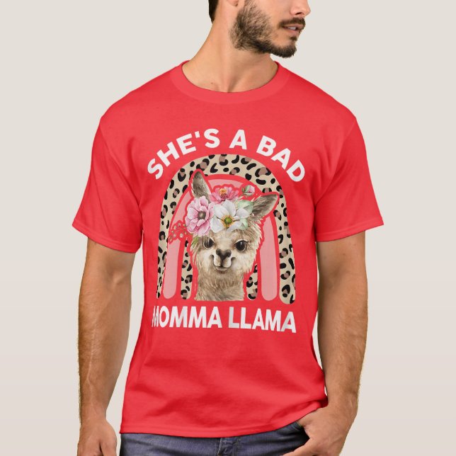Camiseta Womens Shes a Bad Momma Llama Mothers Day Gifts Ma (Anverso)