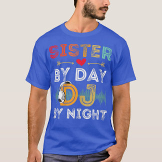 Camiseta Womens Sister By Day DJ By Night Retro Vintage Dee