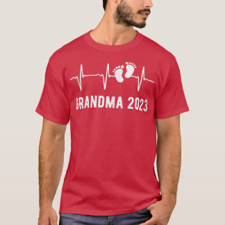 Camiseta Womens Soon To Be Grandmother 2023 Heartbeat Grand