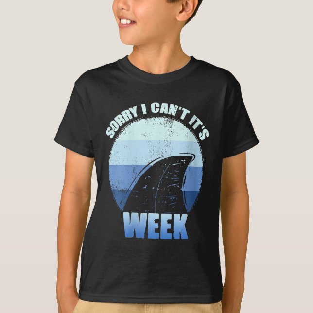 Camiseta Womens Sorry I Can't It's Week Funny Shark Gift V- (Anverso)