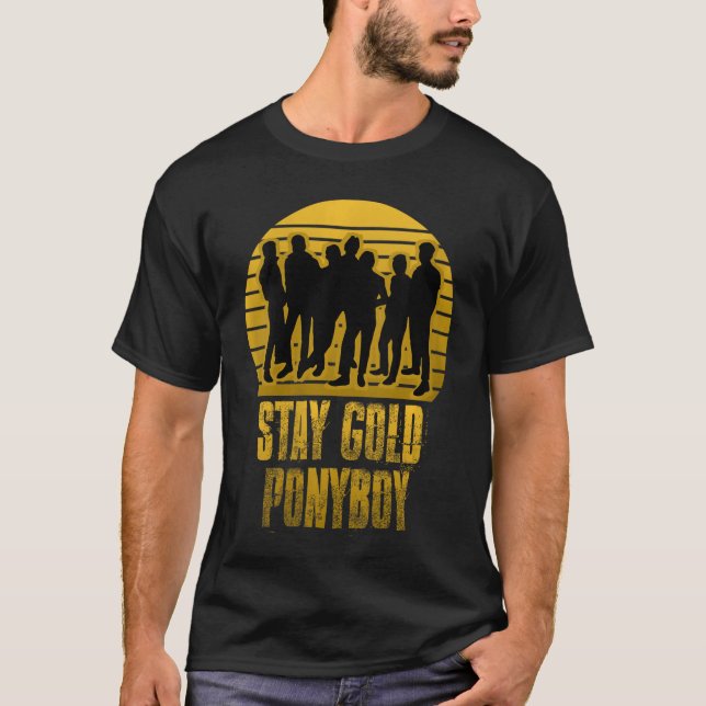 Camiseta Womens Stay Gold Ponyboy Vintage VNeck retro (Anverso)