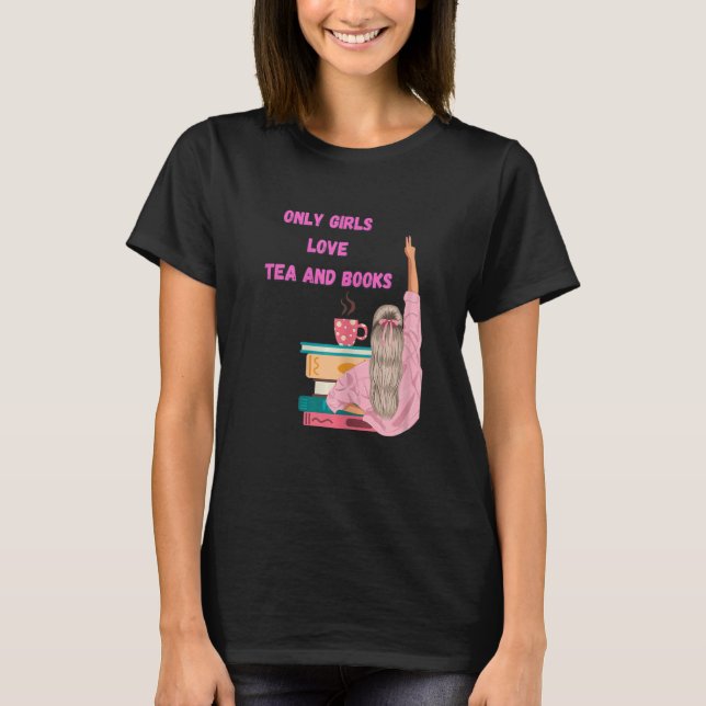 Camiseta Womens Strong Girl - Funny Book & Tea Lover (Anverso)