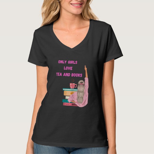 Camiseta Womens Strong Girl - Funny Book & Tea Lover (Anverso)