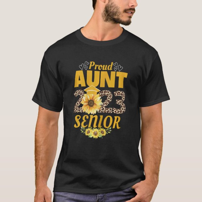 Camiseta Womens Sunflower 23 Proud Aunt Of A 2023 Senior Gr (Anverso)
