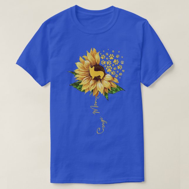 Camiseta Womens Sunflower Corgi Mom Dog Lover  (Diseño del anverso)