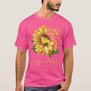 Camiseta Womens Sunflower Corgi Mom Dog Lover T-Shirt