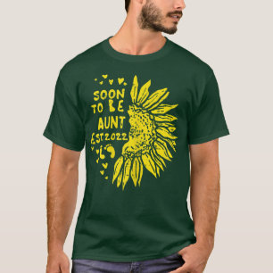 Camiseta Womens Sunflower Soon To Be Aunt 2022 Pregnancy Au