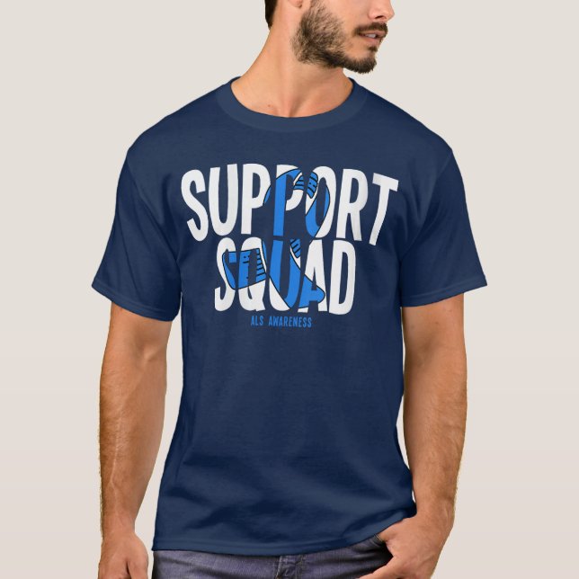 Camiseta Womens Support Squad ALS Awareness VNeck (Anverso)